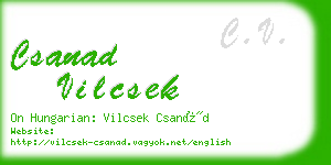 csanad vilcsek business card